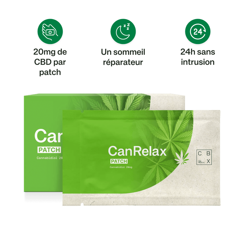 CanRelax Patch – 20mg de CBD par patch pour un sommeil réparateur et 24h de confort